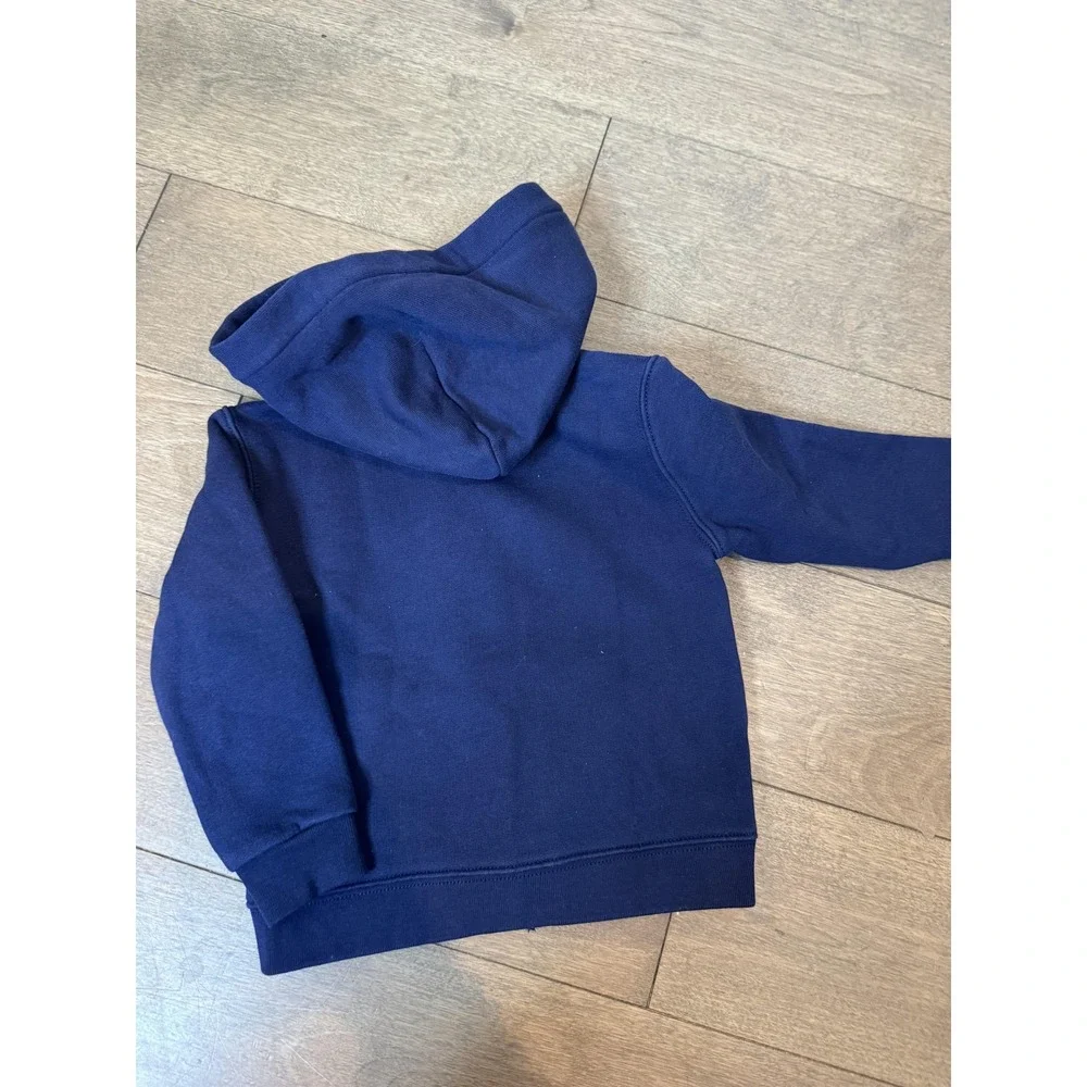 Polo Ralph Lauren Hoodie Toddler 24M Navy‎ Full Zip POLO Spell Out Sweatshirt